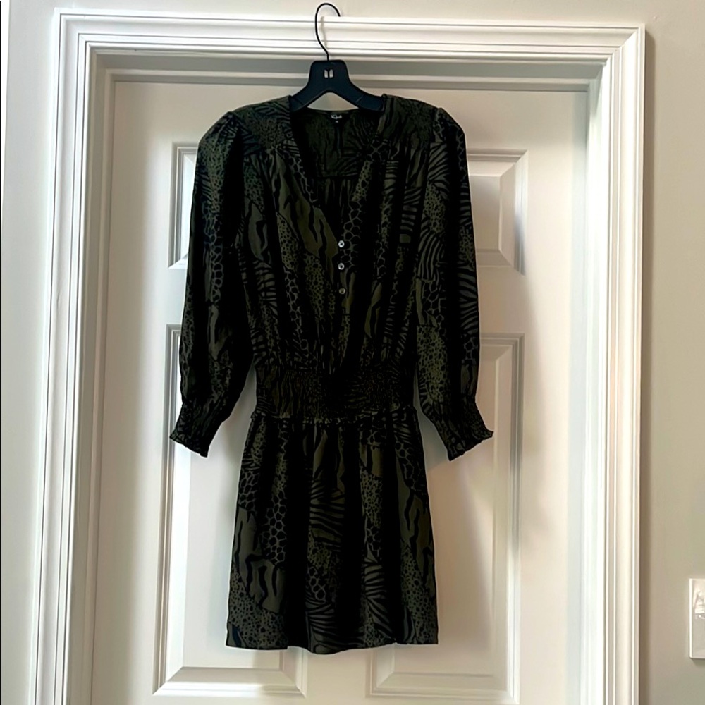 Rails Jasmine Olive Abstract Print Mini-Dress